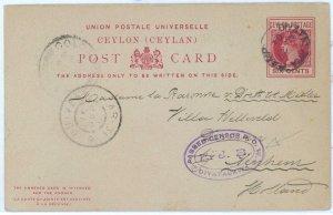 P0285 - CEYLON - Postal History - WRAPPER to HOLLAND from  BOER WAR POW camp