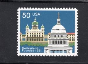 U.S.#2532 Switzerland 50c Single, MNH