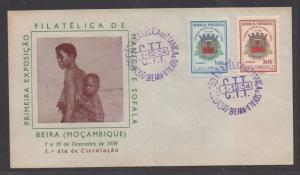 **Mozambique FDC, SC# 396-7, 12/1/1954, Nice Cachet