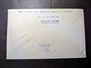 1962  North Vietnam Airmail Cover Hanoi to Reblau Elbe East Germany DDR