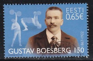 Estonia # 845, Gustav Boesberg - Weight lifter, Used,1/2 Cat.