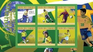 COMORES 2010 SHEET BRAZILIAN FOOTBALL SOCCER PLAYERS SPORTS cm10220a