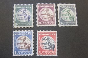 Paraguay 1950 Sc C179-83 set MNH