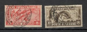 ITALY - 2 USED STAMPS - FAIR MILANO - 1936.