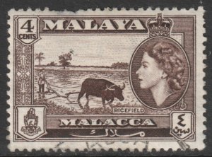 Malaya Malacca Scott 47 - SG41, 1957 Elizabeth II 4c used