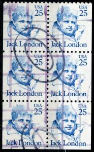US #2182a Booklet Pane Jack London u