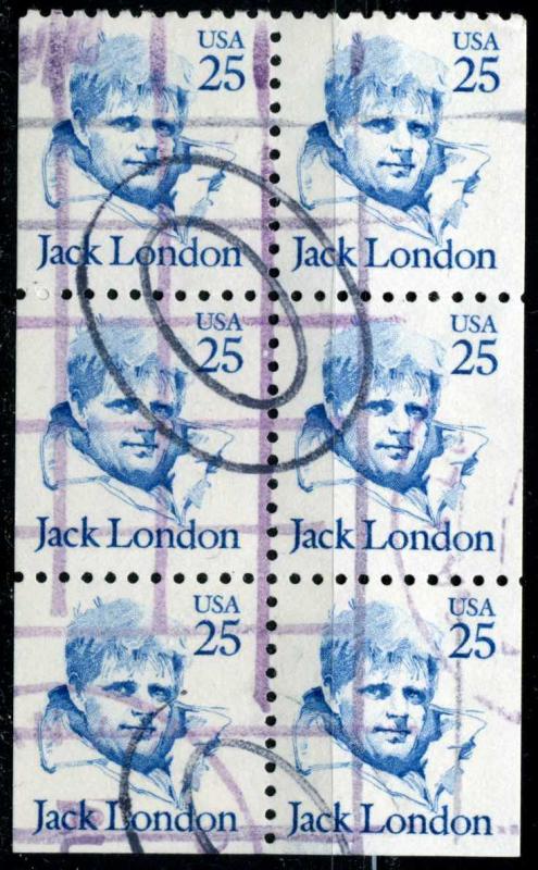 US #2182a Booklet Pane Jack London u