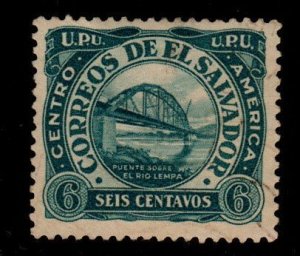 El Salvador Scott 497 Used UPU Bridge stamp  Unreported Green color variety