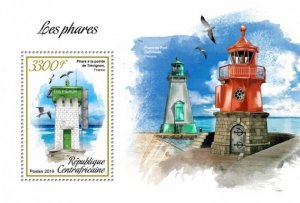 Central Africa - 2019 Lighthouses - Stamp Souvenir Sheet - CA190114b