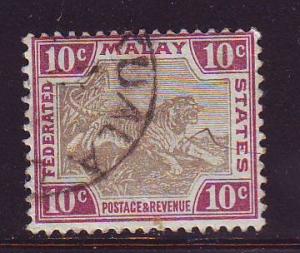 Malaya Sc 23a 1901 10 c tiger stamp used