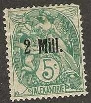 French Offices in Alexandria 31, mint, hinge remnant, small thin, 1921.  (f226)