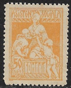 ROMANIA 1921-28 50L CHARITY TAX Revenue P.13 1/2  BFT 66 MNG