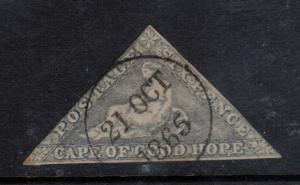 Cape Of Good Hope #5b Used With Ideal 21 OCT 1865 CDS Cancel