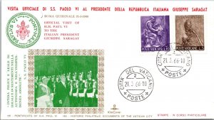 Vatican FDC 1966 - Visit of G Saragat to HH Paul VI - Kim Covers - F30899