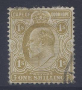 CAPE of GOOD HOPE -Scott 70 -KEVII-Definitive -1904- FU - Single  1/- Stamp