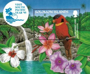Solomon Islands 1995 - Birds Parrots - Souvenir Stamp Sheet - Scott #793 - MNH