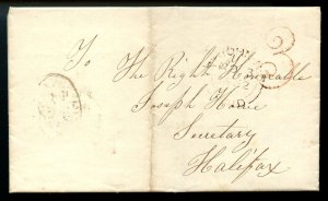 ?1852 St. John N.B. PAID 3h/s  JOSEPH HOWE Secretary via Bay Fundy Digby Canada