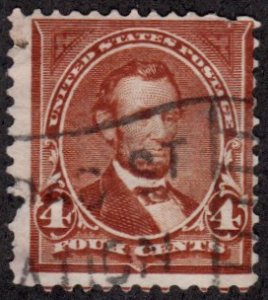 United States 280 - Used - 4c Abraham Lincoln (1898) (cv $3.25)