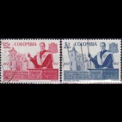 COLOMBIA 1958 - Scott# C315-6 Msgr.Carrasquilla Set of 2 Used
