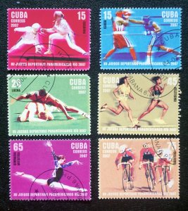 CUBA Sc# 4721-4727 PAN AMERICAN GAMES RIO sports CPL SET of 6  2007  used / cto