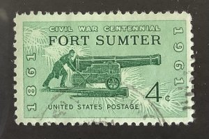 USA 1961 Scott 1178 used - 4c,  100th Anniv.  of the Civil War, Fort Sumter