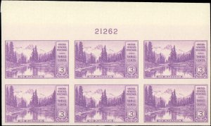 United States #758, Complete Set, Plate Block of 6, 1935, Mint No Gum As Issued