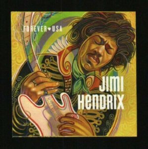 2014 49c Jimi Hendrix, Musician, Electric Guitar, Imperforate Scott 4880a Mint