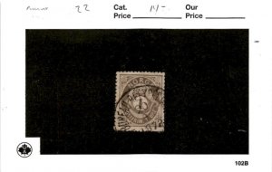 Norway, Postage Stamp, #22 Used, 1877 Post Horn (AC)