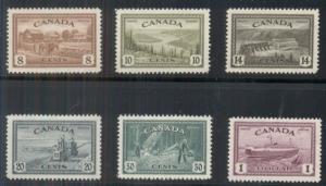 CANADA #268-73 Complete set, og, NH, VF, Scott $79.00