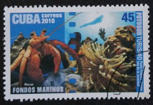 CUBA Sc# 5071 UNDERWATER PHOTOGRAPHY marine life 45c   2010 used cto