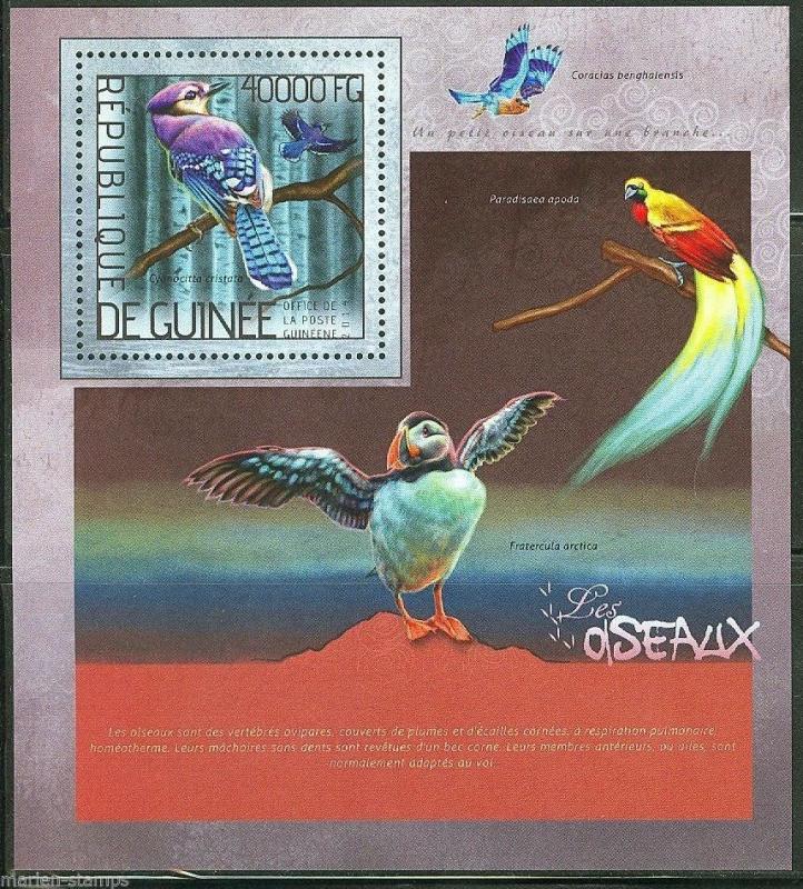 GUINEA  2014  BIRDS SOUVENIR SHEET MINT NH