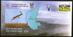 India 2020 Black Buck Kappatagudda Wildlife Sanctuary Animals Deer Map Special C