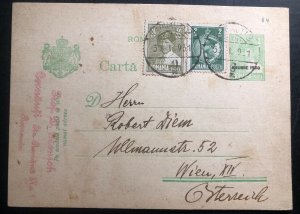 1931 Cernanti Romania Stationery postcard Cover To Vienna Austria