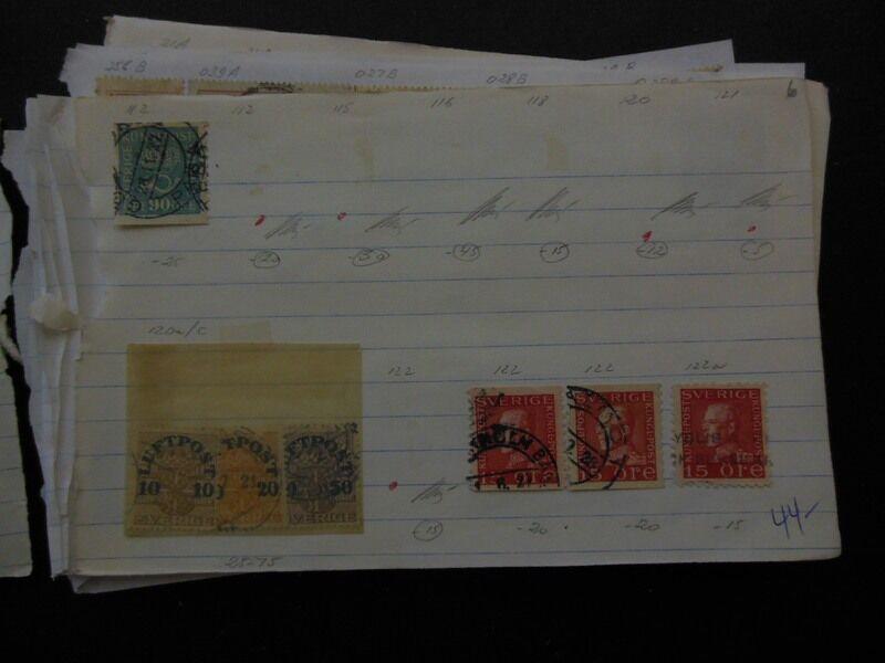 SWEDEN : Very useful Mint & Used group on Old Time approval pgs. Scott Cat