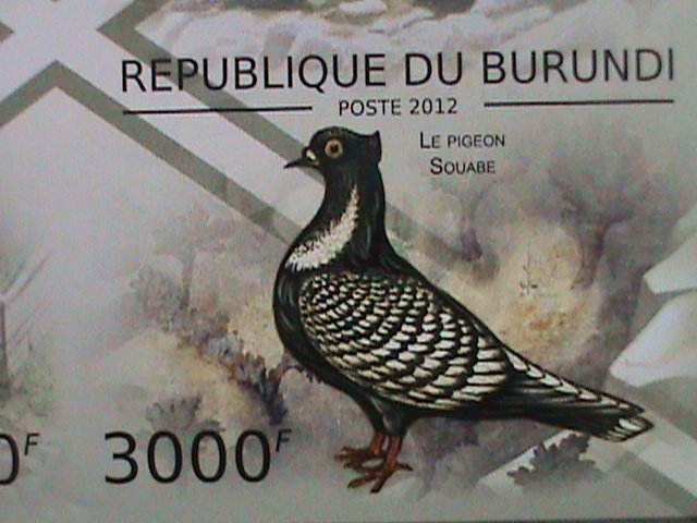 ​BURUNDI STAMP 2012 SC#1167 Pigeons  BIRDS -IMPERF -MNH S/S SHEET VERY FINE