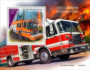 Chad - 2023 Fire Engines, Ferrara Intruder II - Stamp Souvenir Sheet -