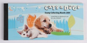 AUSTRALIA 2004 Cats & Dogs $100 Cheque book 20 x $5 gen barcode booklet. MNH **.