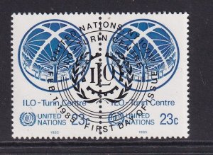 United Nations  New York  #443 cancelled 1985 I.L.O.  pair