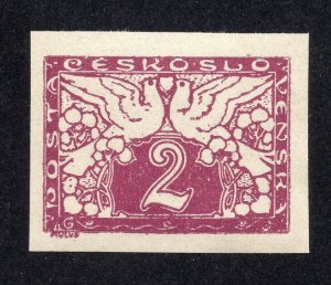 Czechoslovakia 1919 2h red violet on yellow Special Delivery, Scott E1 MH