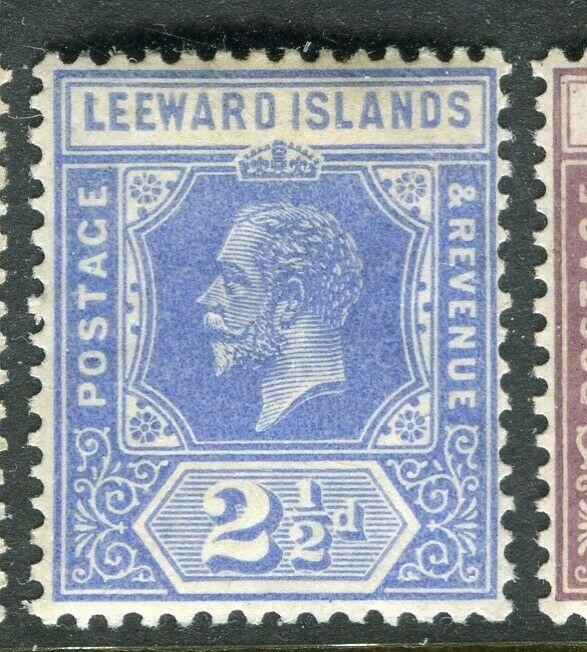 LEEWARD ISLANDS; 1921 early GV issue fine Mint hinged 2.5d. value, 