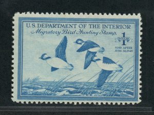 US Scott RW15  Duck stamp Baffleheads VF Mint Lightly Hinged