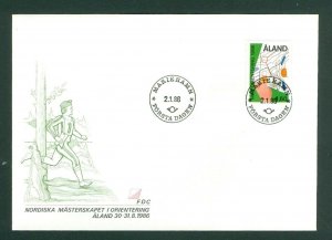 Aland. FDC Cachet 1986. Nordic Orienteering Championship 1.60 Mk