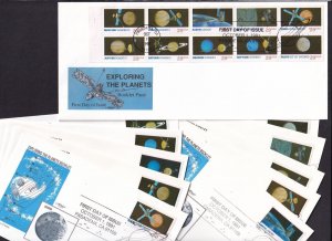 1991 Space Exploration Sc 2568-2577 2577a booklet set of 11 Artmaster cachets