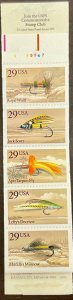 BK189 2549a Fishing Flies MNH 29 c Booklet of 20 FV $5.80  1991