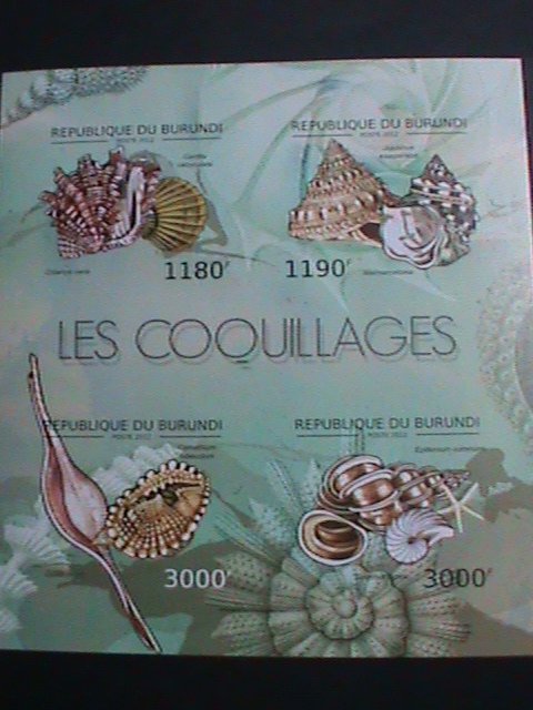 ​BURUNDI STAMP-2012-SC#1210 SEA SHELLS IMPERF-MNH S/S SHEET VERY FINE