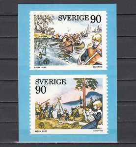 Sweden, Scott cat. 1137-1138. World Scout Jamboree. Agency Post Card.