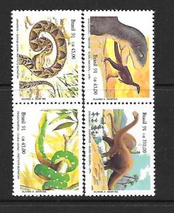 BRAZIL Sc 2316-9 NH ISSUE of 1991 DINOSAURS