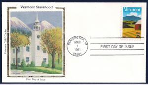 UNITED STATES FDC 29¢ Vermont Statehood 1991 Colorano