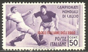 ITALY / AEGEAN IS. #33 SCARCE MInt NH - 1934 50c Soccer