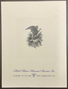 International Plate Printers Union Souvenir Card F1989 Eagle Vignette